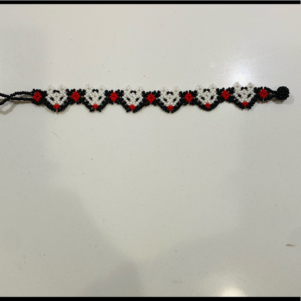 Handmade Mexican bead bracelet, dogs, Oaxaca